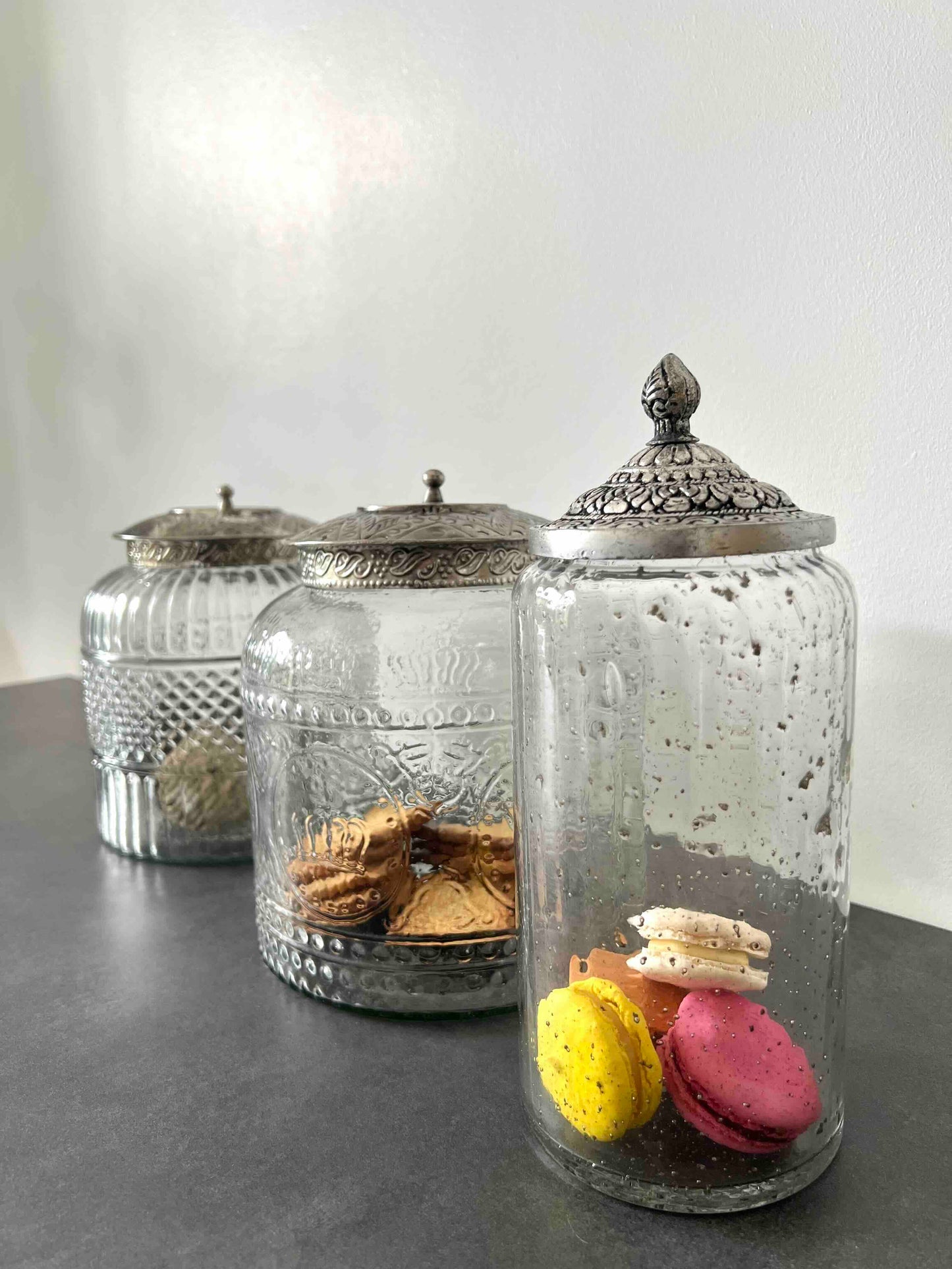 Bonbonnière LEANNA en verre avec motif bulles