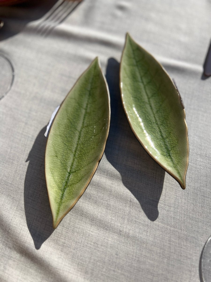 Assiette feuille de Laurier en grès - B&Inside