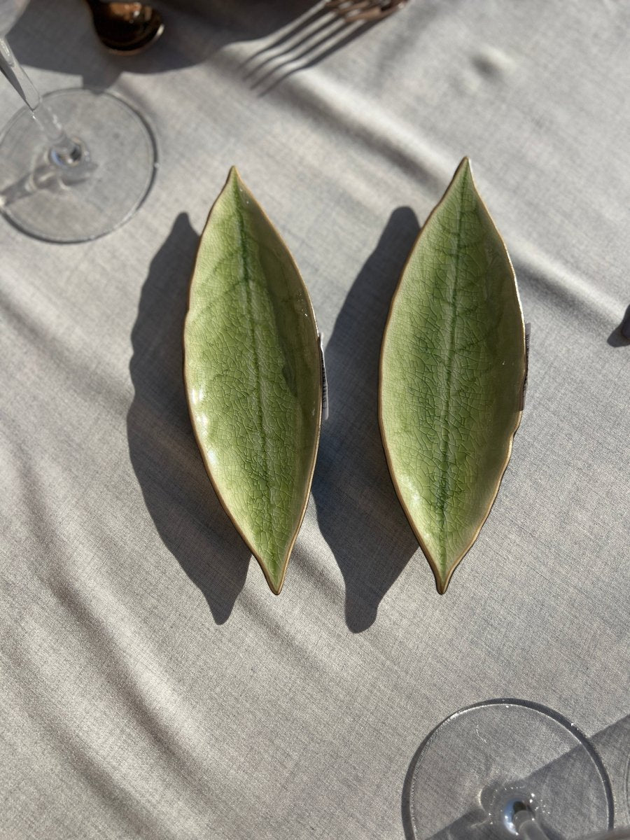 Assiette feuille de Laurier en grès - B&Inside