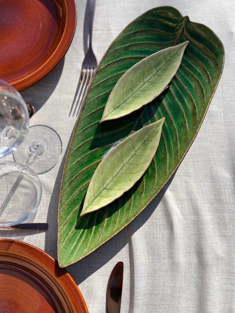 Assiette feuille de Laurier en grès - B&Inside