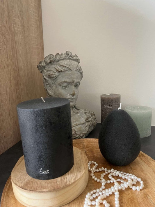 Bougie Cylindrique NOIR - Luz Your Senses 2 Tailles 90H-100H - B&Inside