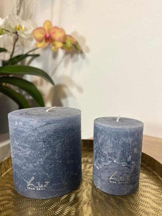 Bougies Luz Your Senses bleues - 2 tailles disponibles - B&Inside