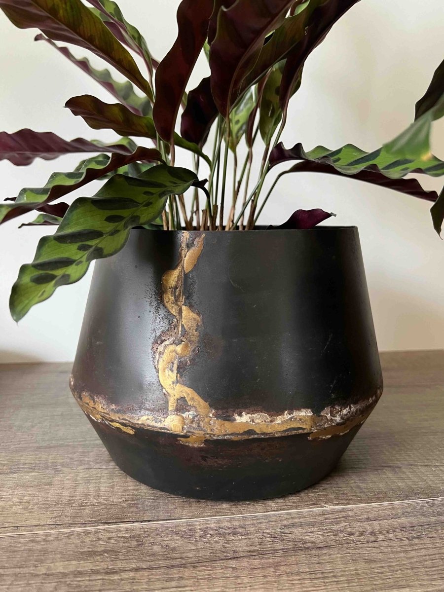 Cache - pot en métal marron FUKKO - Décoration plantes intérieur - B&Inside