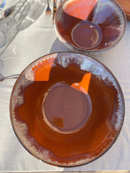 CARAMEL LATTE - Saladier émaillé brillant - B&Inside