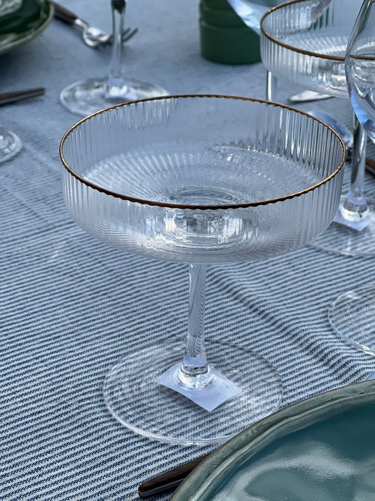 Coupe à Champagne CHAMBORD - Liséré Doré Parois Striées 10cl - B&Inside