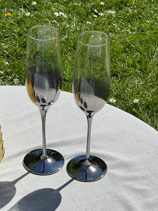 Flûte à champagne COMTESSE argentée 25cl - B&Inside