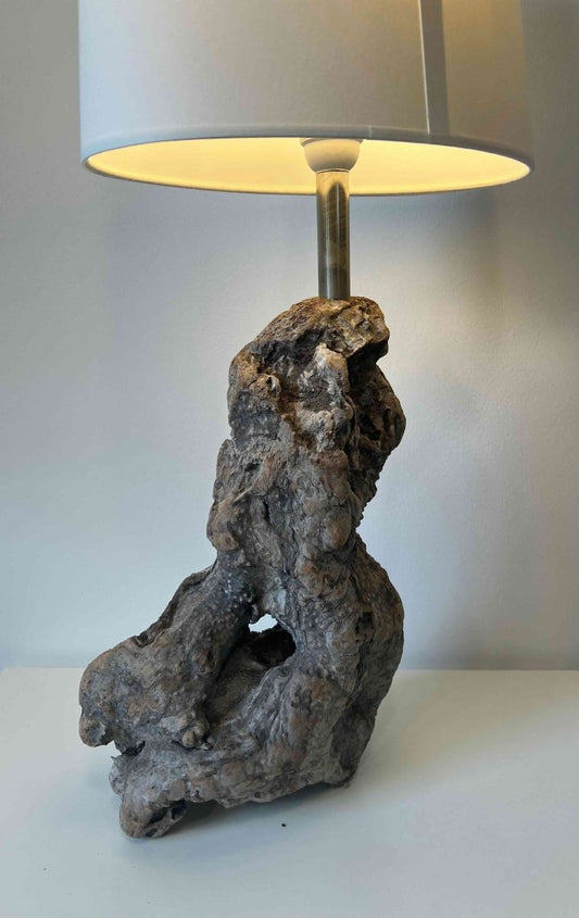 Lampe en bois flotté et abat - jour blanc SMALL DRIFTWOOD - B&Inside