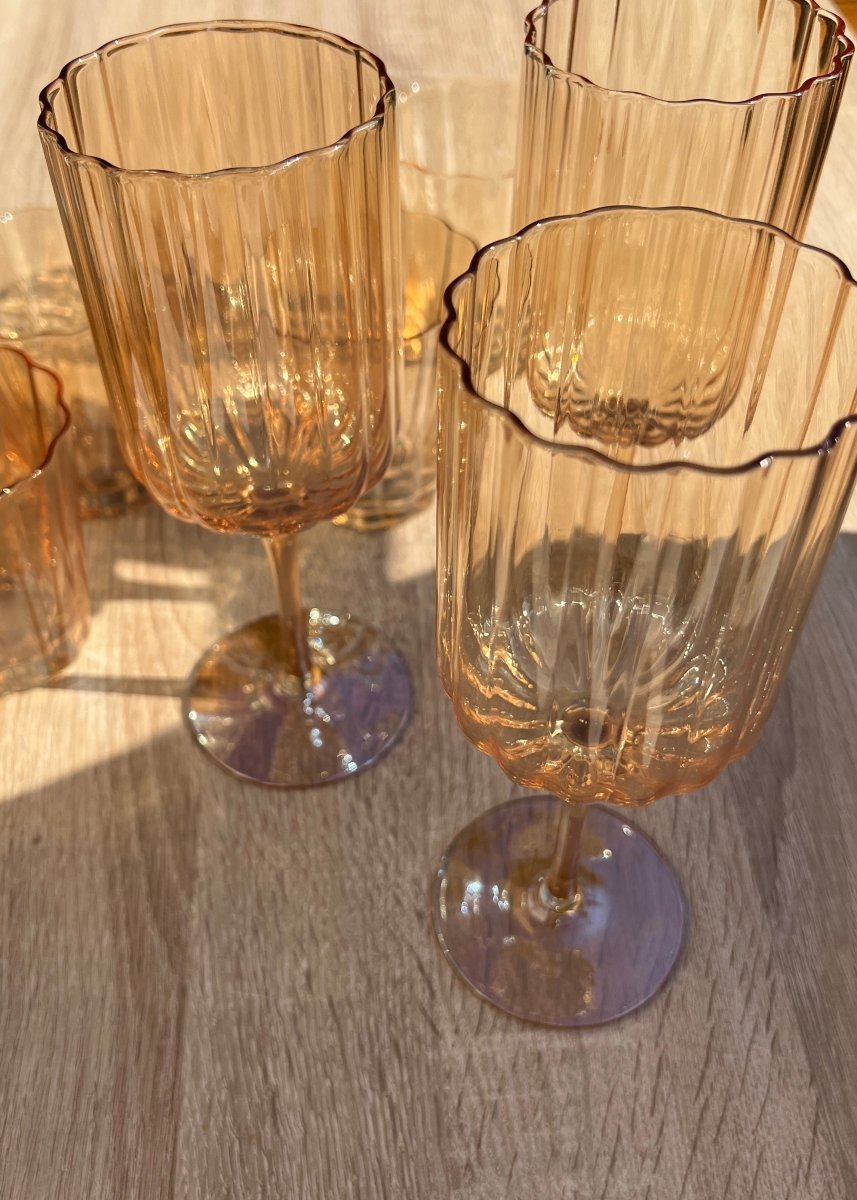 PALOMA - Verres à eau et verres à vin aux reflets dorés - B&Inside