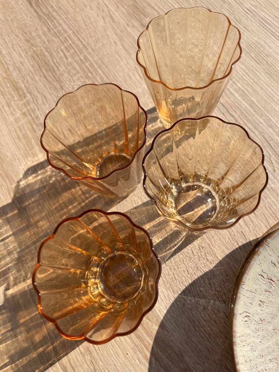 PALOMA - Verres à eau et verres à vin aux reflets dorés - B&Inside
