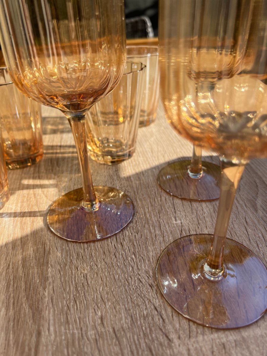 PALOMA - Verres à eau et verres à vin aux reflets dorés - B&Inside