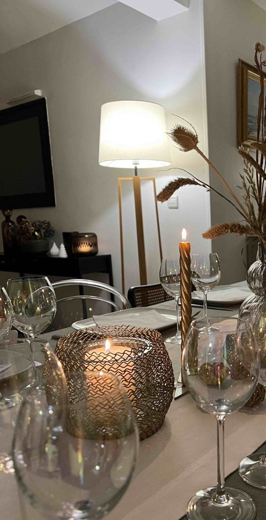 Photophore métallique doré - LUBNA - B&Inside