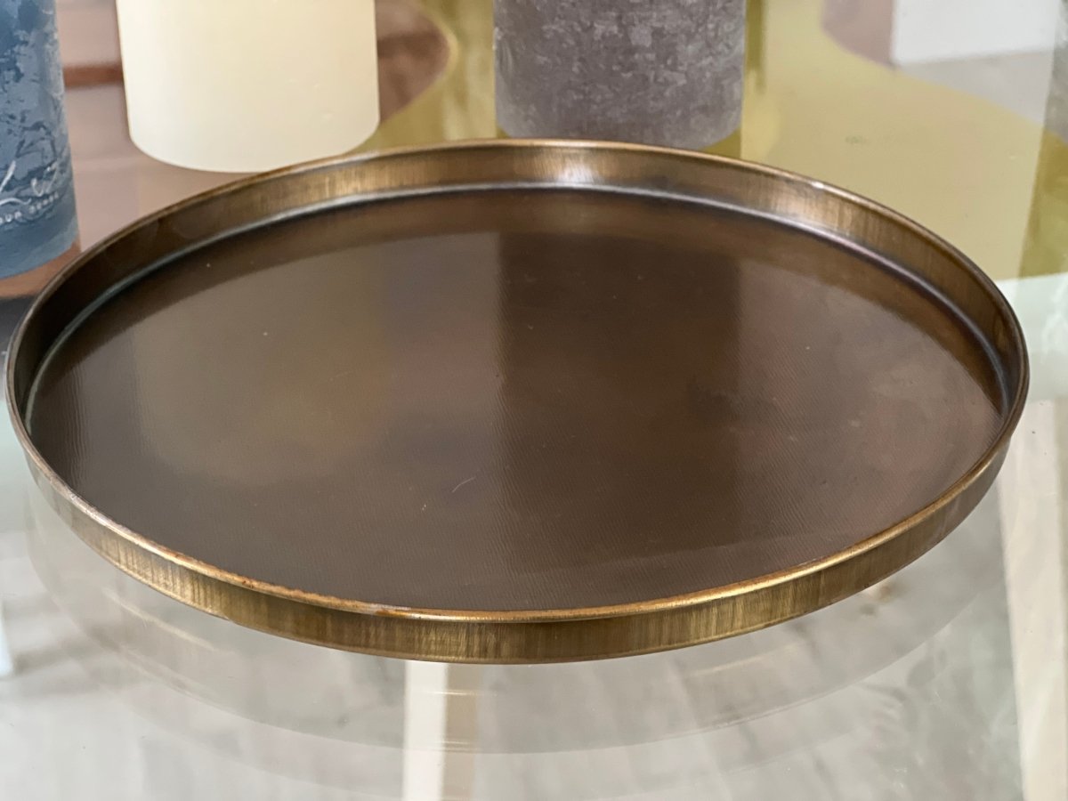 Plateau MALEVA - Plateau doré en métal pour bougies - B&Inside