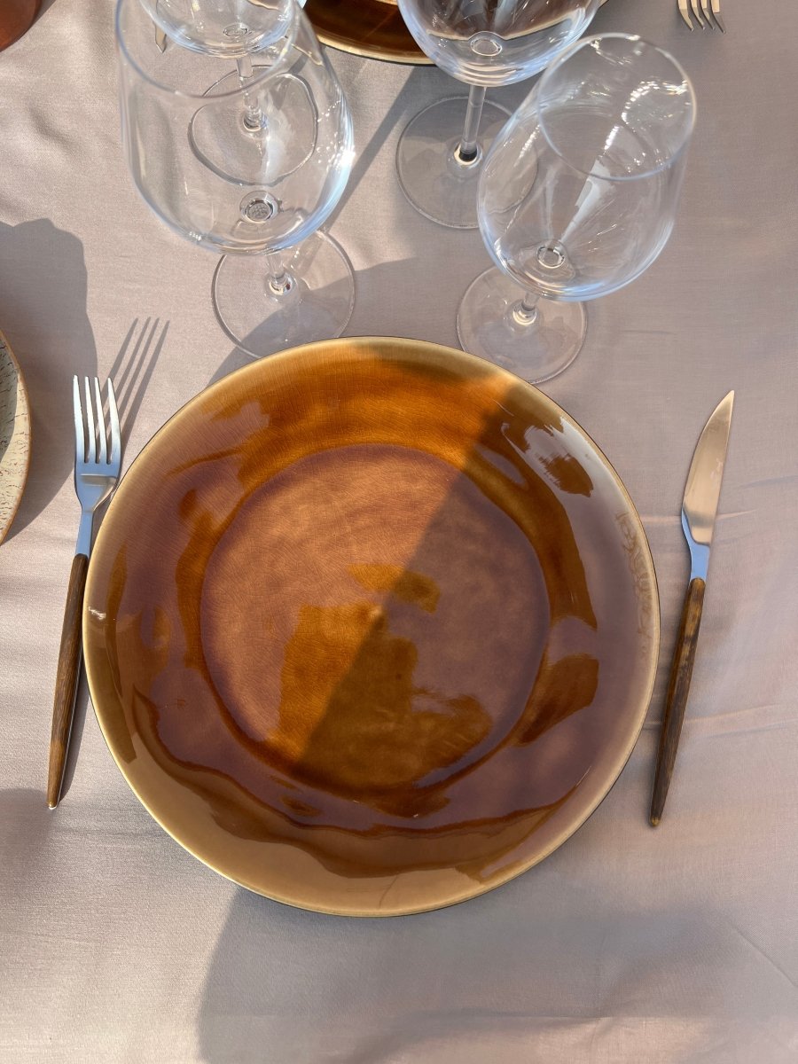 RIVIERA - Assiette plate terre - noir - B&Inside