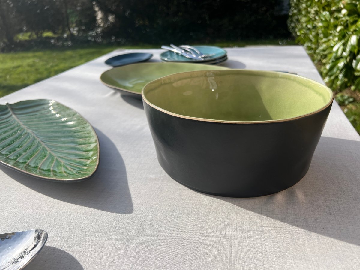 RIVIERA - Saladier en grès fin vert - B&Inside