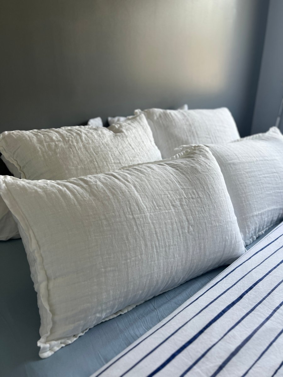 Saint AMAND - Taie d'oreiller en lin lavé blanc - B&Inside