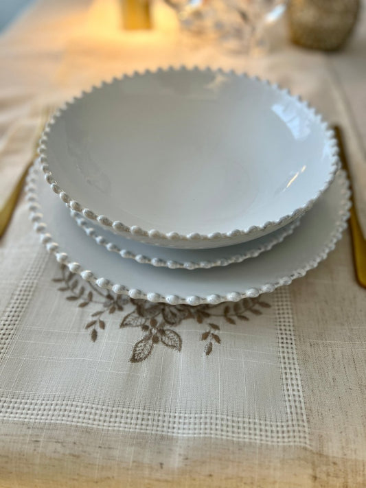 SNOW PEARL - Assiette creuse blanche - B&Inside