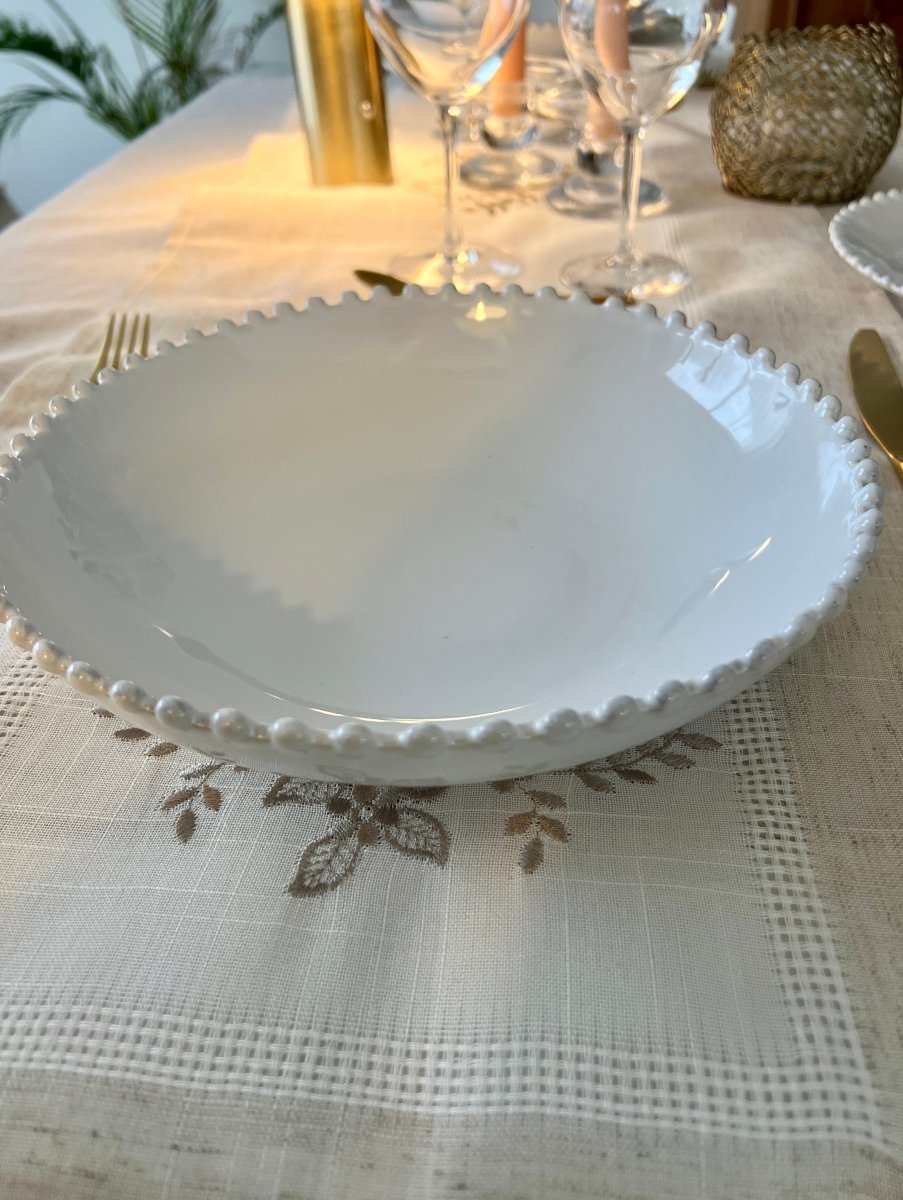 SNOW PEARL - Assiette creuse blanche - B&Inside