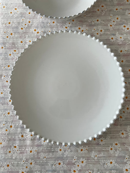 SNOW PEARL : Assiette plate blanche - B&Inside
