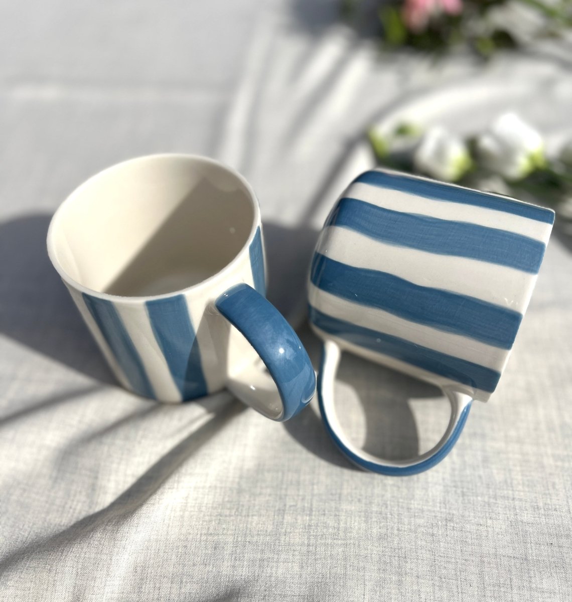 STRIPES - Mug à rayures de " Magazin Minori" rose - jaune - bleu - B&Inside