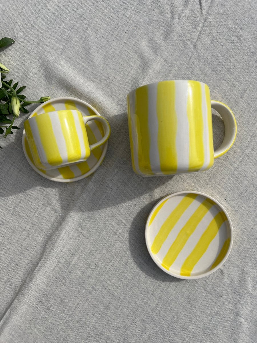 STRIPES - Mug à rayures de " Magazin Minori" rose - jaune - bleu - B&Inside