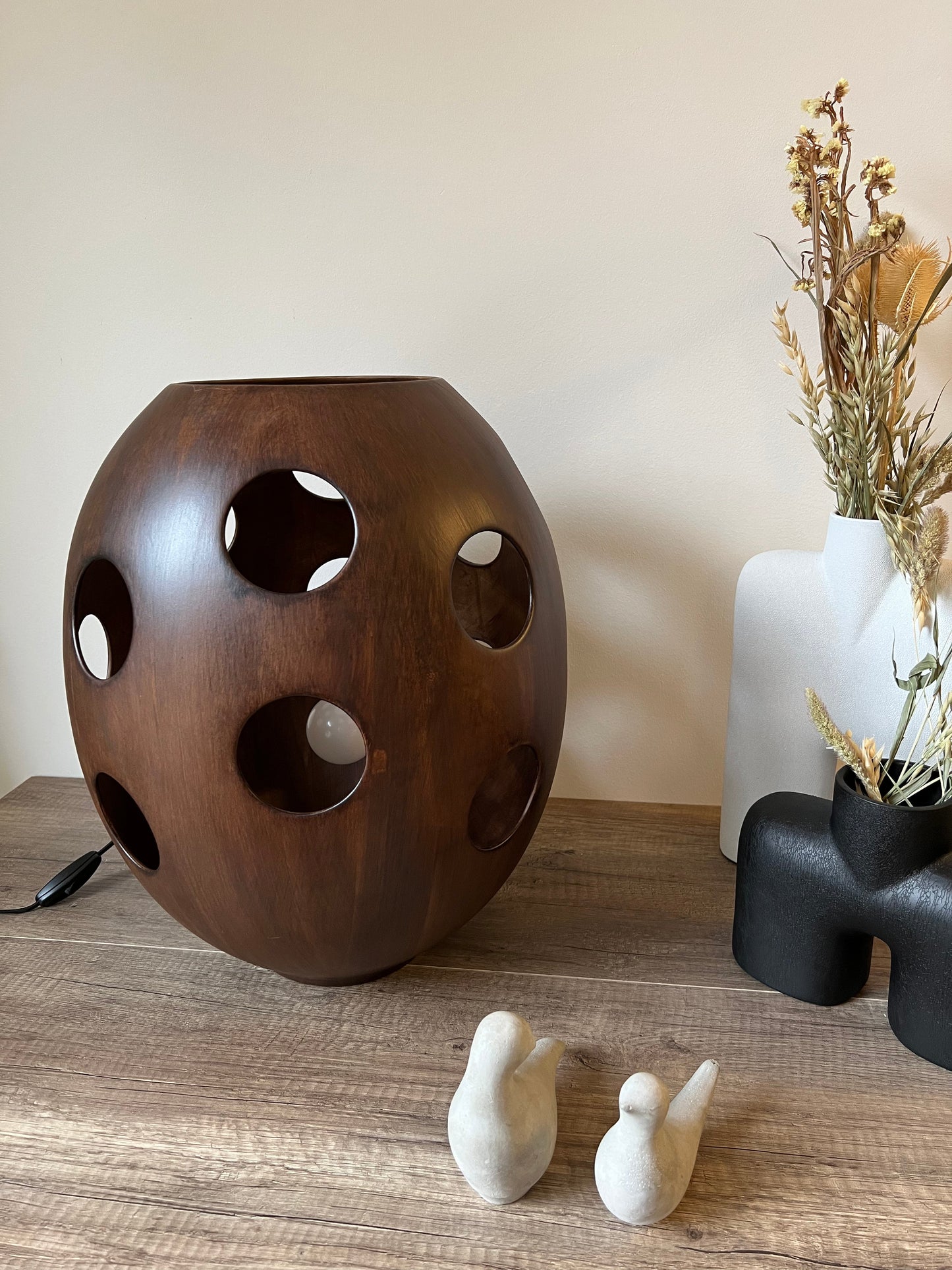 RAFLINI - Lampe céramique effet bois - B&Inside