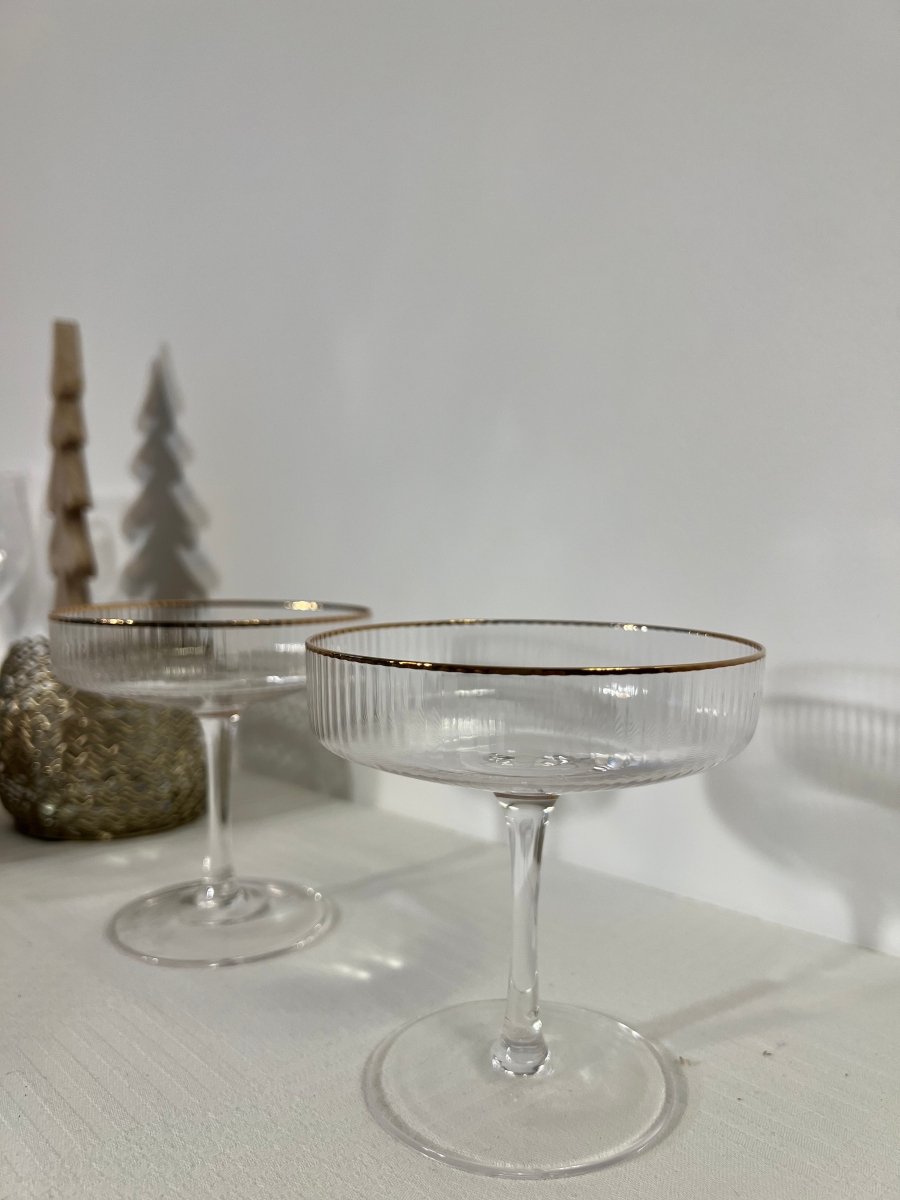 CHAMBORD - Coupe à champagne au liseré doré - B&Inside