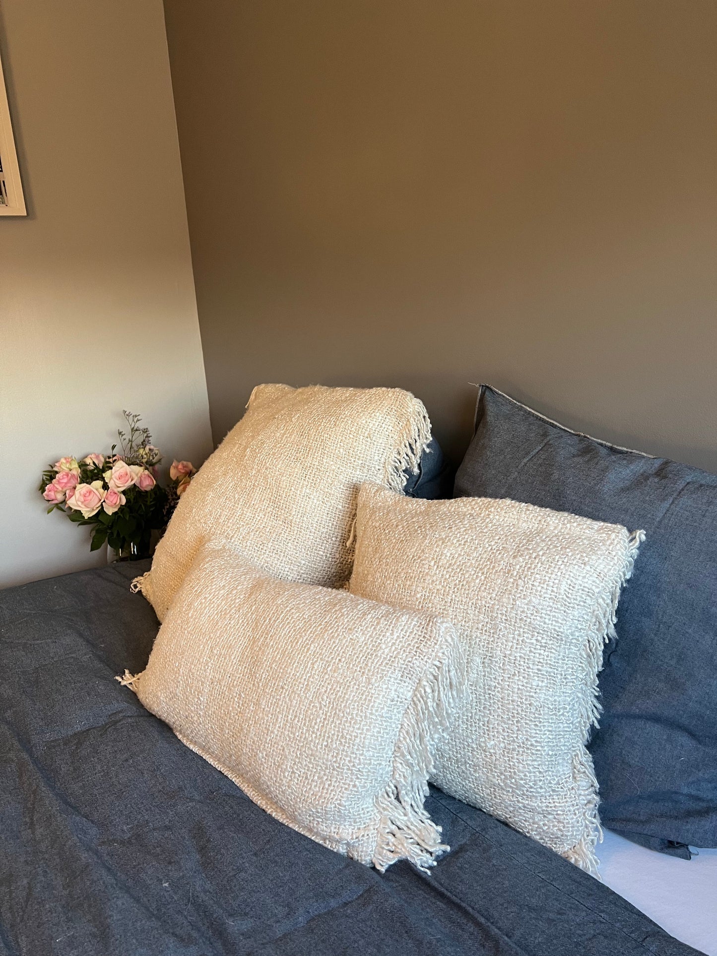 FLOCON - coussin écru en coton - B&Inside