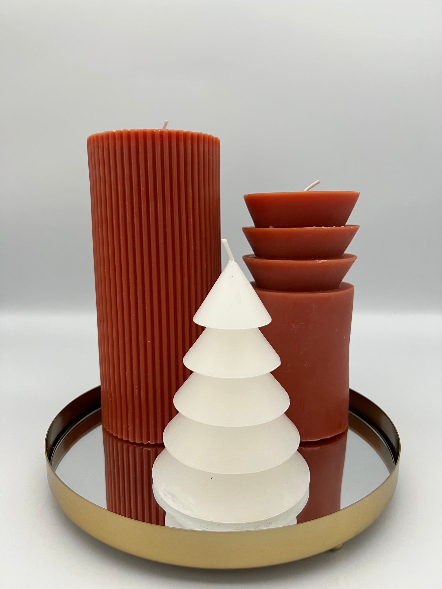 PLUTON - Bougie strié terracotta B&Inside
