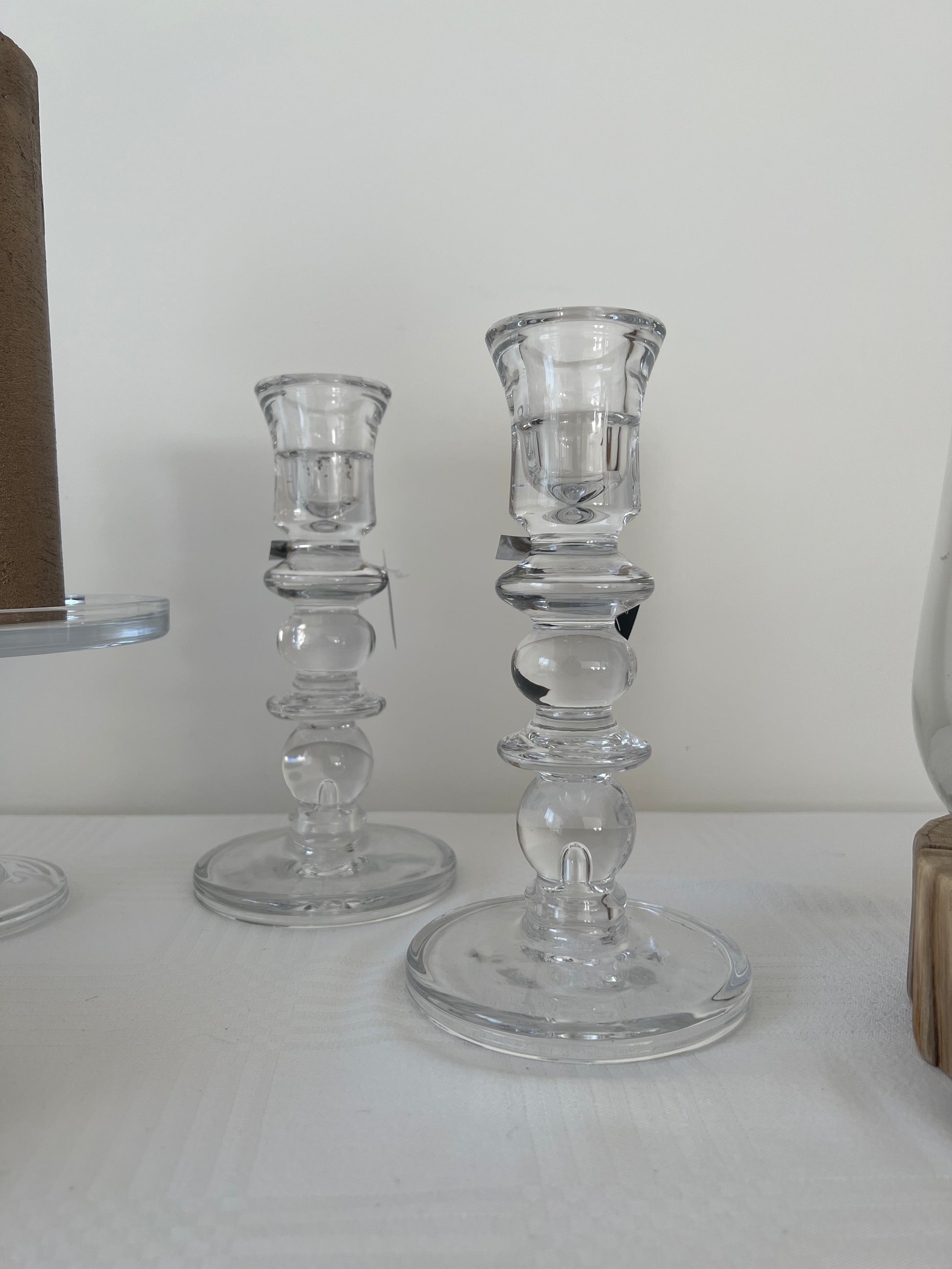 SALY - Bougeoirs en verre transparent - B&Inside