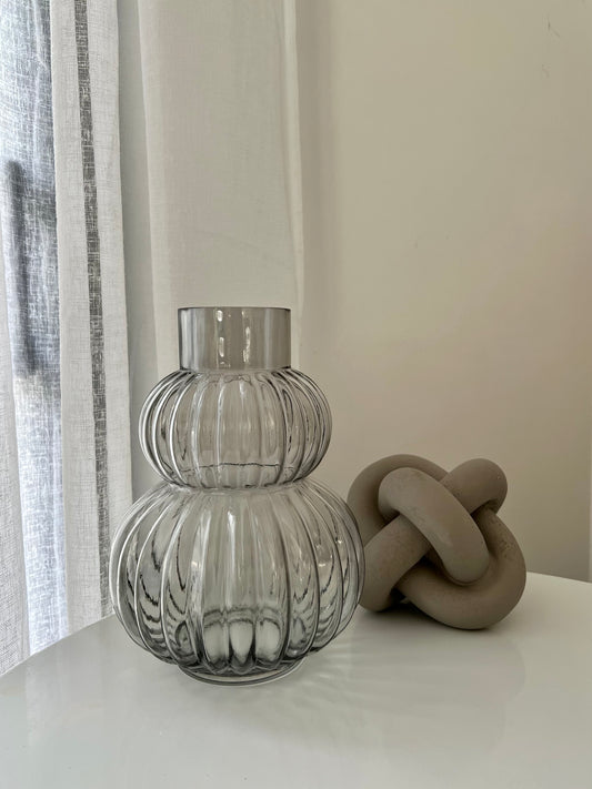 SIRONA - Vase verre gris transparent - bninside