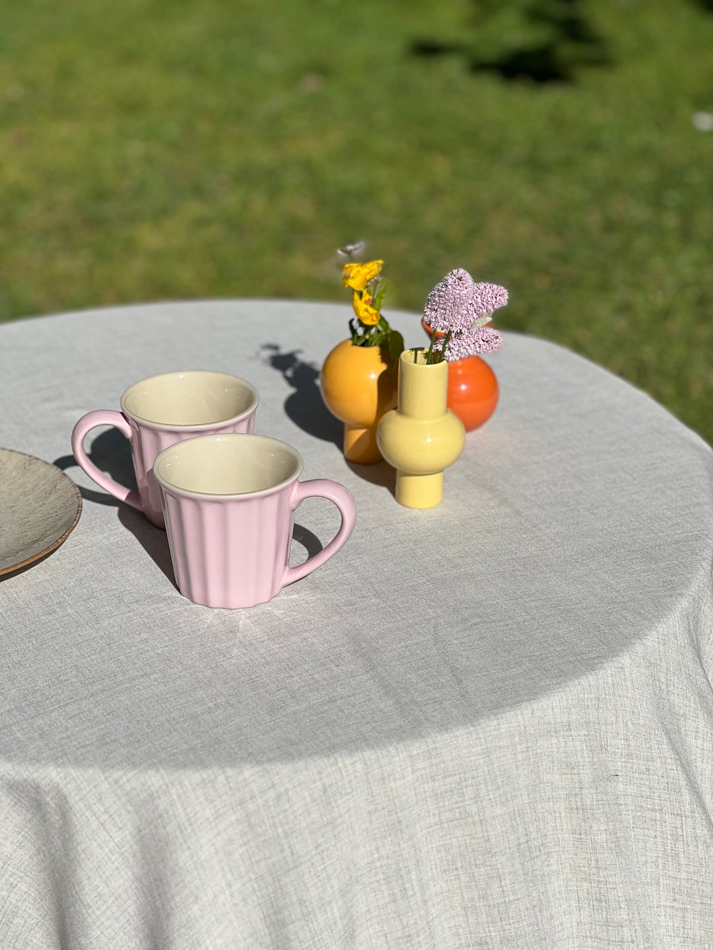 Mug ROSALINE - Mug rose poudrée en grès émaillé