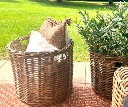 Paniers COCO - Duo paniers en osier naturel tressé 2 Tailles