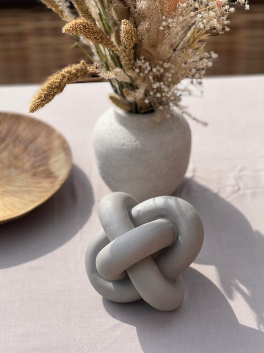 Nœud Décoratif PELOTE - Résine Grise