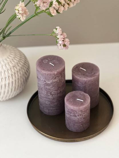 Bougies rustiques parmes - 3 tailles disponibles