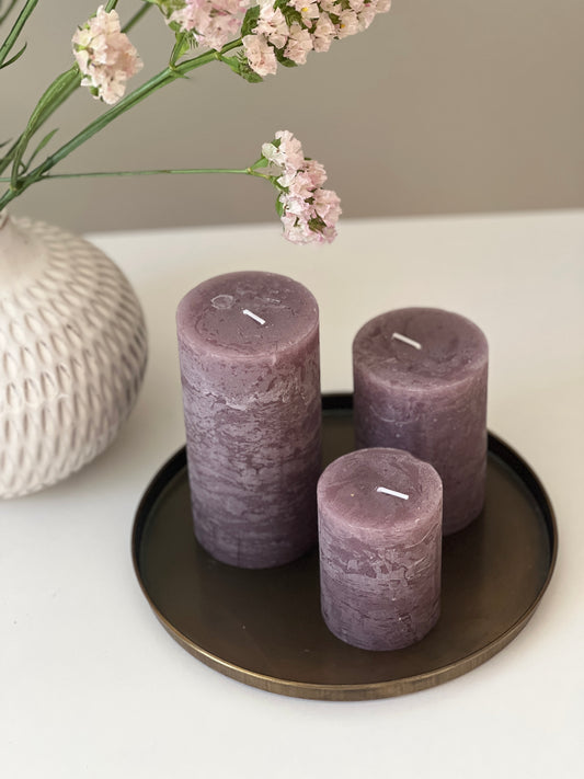 Bougies rustiques parmes - 3 tailles disponibles