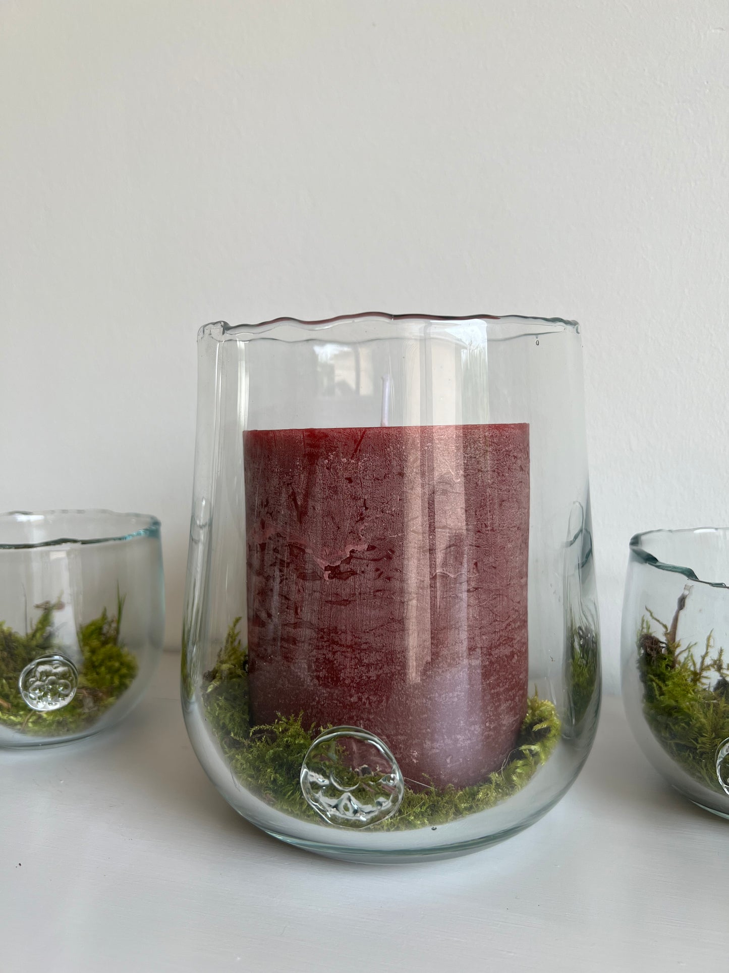 Bougies rustiques bordeaux - 2 tailles disponibles