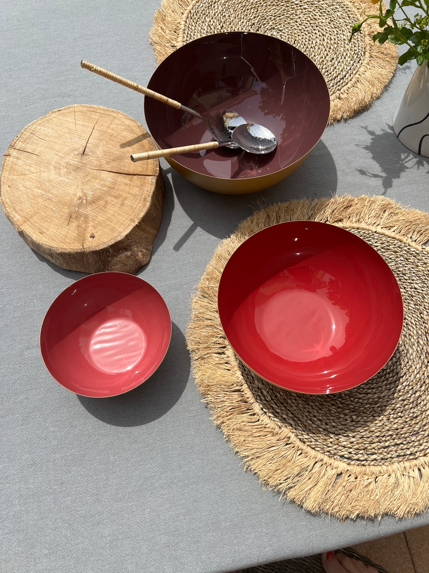 TAHITI - Saladiers dorés et bordeaux