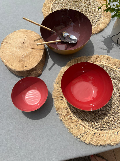 TAHITI - Saladiers dorés et bordeaux