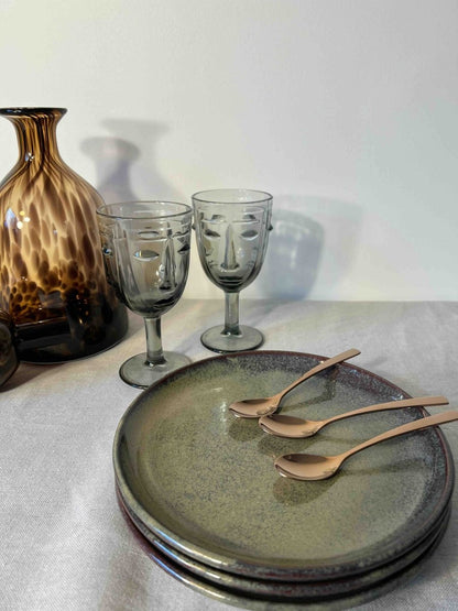 Assiette à dessert HOLIDAYS kaki en grès - B&Inside