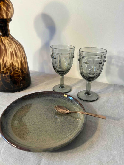 Assiette à dessert HOLIDAYS kaki en grès - B&Inside