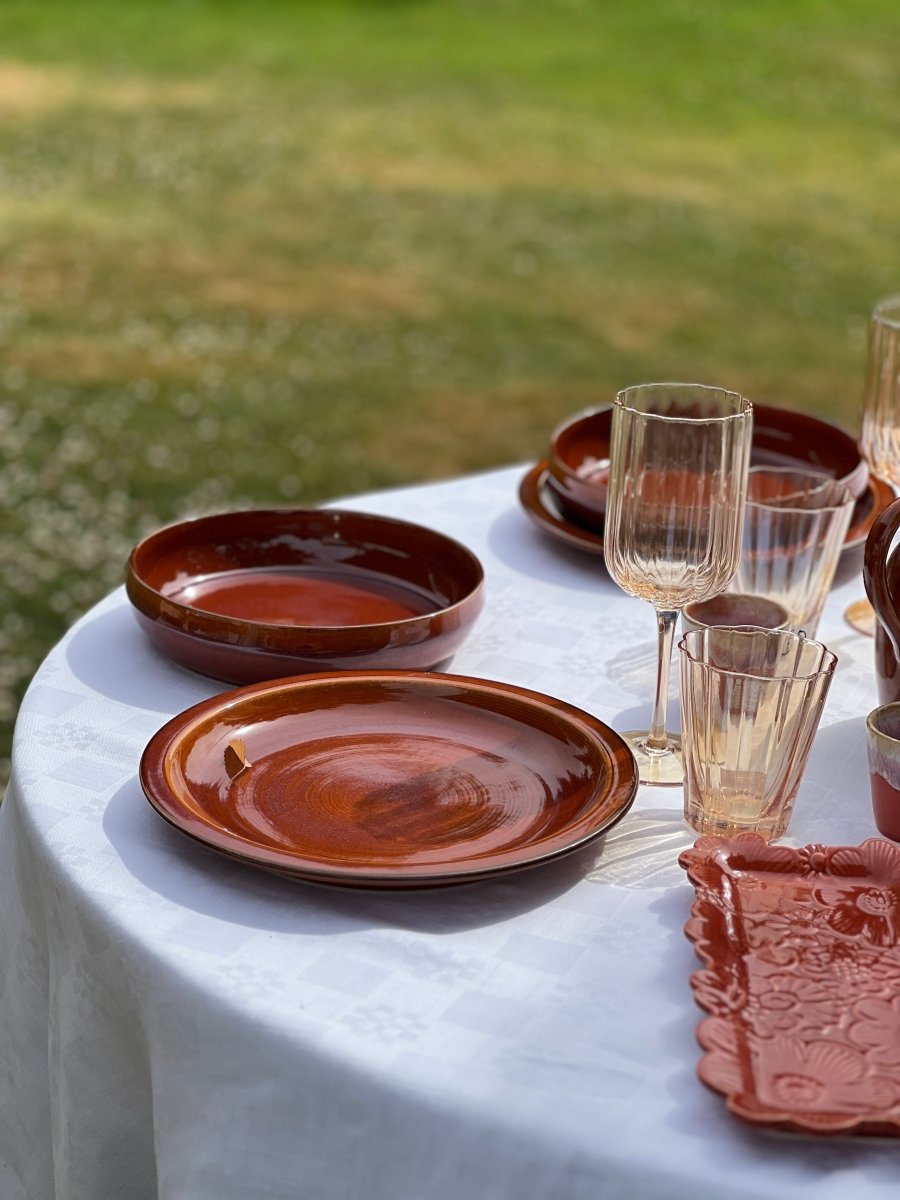 Assiette creuse en grès orange - Terre de Feu - B&Inside