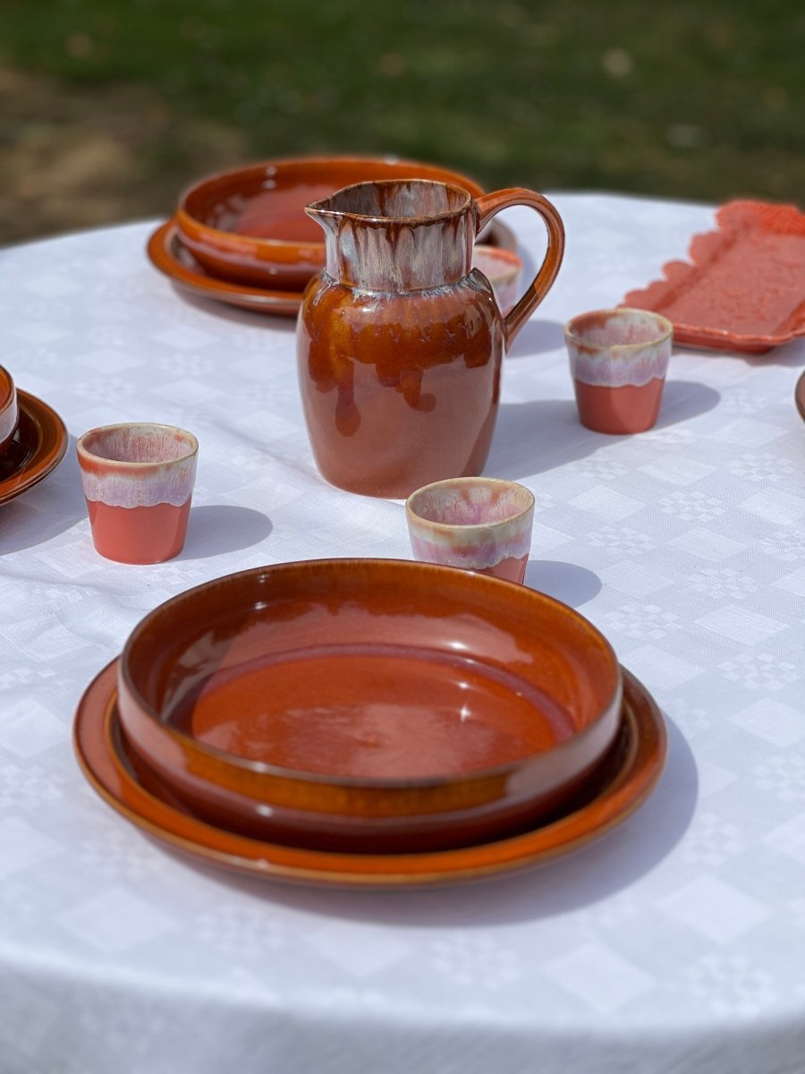 Assiette creuse en grès orange - Terre de Feu - B&Inside