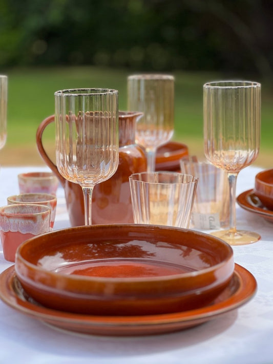 Assiette creuse en grès orange - Terre de Feu - B&Inside