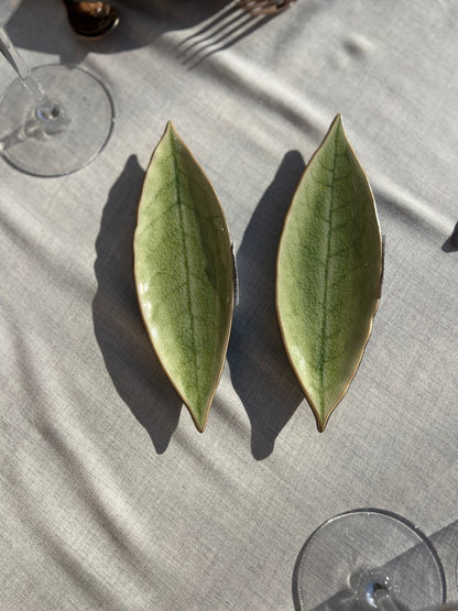 Assiette feuille de Laurier en grès - B&Inside