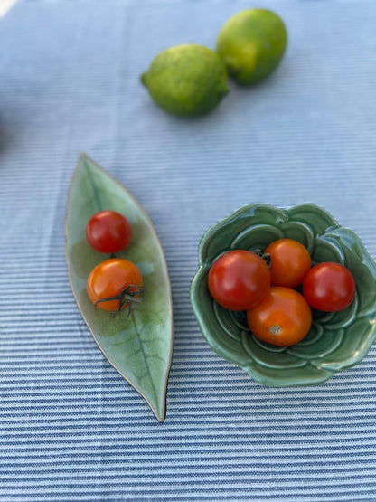 Assiette Feuille de Laurier Grès Fin Vert 18cm - Design Naturel Portugal - B&Inside