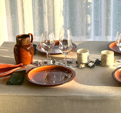 Assiette plate en grès orange - Terre de Feu - B&Inside