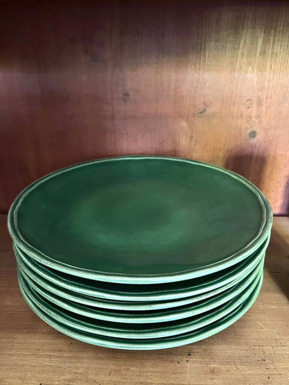 Assiette Plate FONTANA en grès vert - B&Inside