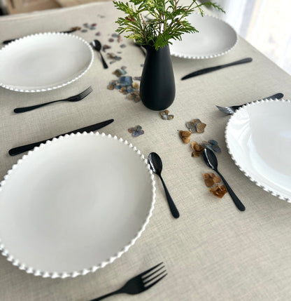 Assiette Plate SNOW PEARL en grès blanc - B&Inside