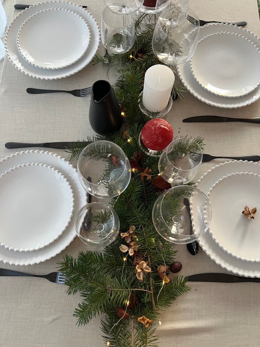 Assiette Plate SNOW PEARL en grès blanc - B&Inside