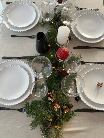 Assiette Plate SNOW PEARL en grès blanc - B&Inside